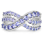 1.49 Carat Genuine Tanzanite .925 Sterling Silver Ring