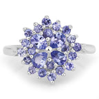 1.16 Carat Genuine Tanzanite .925 Sterling Silver Ring