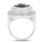 7.90 Carat Genuine Smoky Quartz .925 Sterling Silver Ring