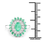 6.53 Carat Genuine Zambian Emerald and White Topaz .925 Sterling Silver 3 Piece Jewelry Set (Ring, Earrings, and Pendant w/ Chain)