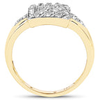 14K Yellow Gold Plated 0.23 Carat Genuine White Diamond .925 Sterling Silver Ring