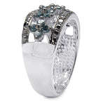 0.62 Carat Genuine Blue Diamond .925 Sterling Silver Ring