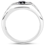 0.74 Carat Genuine Black Diamond .925 Sterling Silver Ring