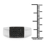 0.30 Carat Genuine Black Diamond .925 Sterling Silver Ring