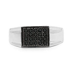 0.30 Carat Genuine Black Diamond .925 Sterling Silver Ring