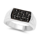 0.42 Carat Genuine Black Diamond .925 Sterling Silver Ring