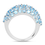 4.11 Carat Genuine Blue Topaz .925 Sterling Silver Ring