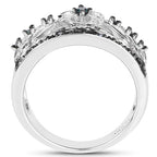 0.31 Carat Genuine Blue Diamond .925 Sterling Silver Ring