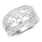 0.31 Carat Genuine White Diamond .925 Sterling Silver Ring