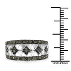 0.32 Carat Genuine Green Diamond .925 Sterling Silver Ring