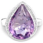 9.00 Carat Genuine Amethyst .925 Sterling Silver Ring