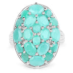 5.48 Carat Genuine Emerald .925 Sterling Silver Ring