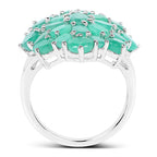 5.88 Carat Genuine Emerald .925 Sterling Silver Ring