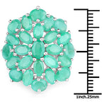 5.88 Carat Genuine Emerald .925 Sterling Silver Ring