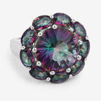 11.45 Carat Genuine Rainbow Quartz .925 Sterling Silver Ring
