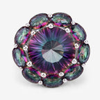 11.45 Carat Genuine Rainbow Quartz .925 Sterling Silver Ring