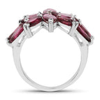 7.80 Carat Genuine Rhodolite .925 Sterling Silver Ring