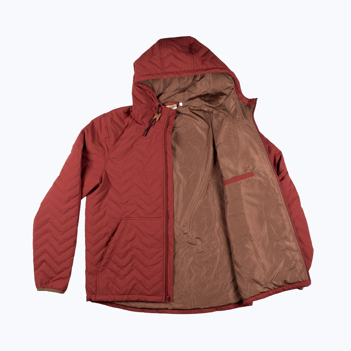 Ridgeline Micro-Puffer Quilted Hooded Jacket – Red