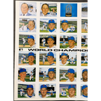 Vintage Susan Rini World Champion 1969 Miracle Mets Uncut Postcard Sheet ⚾ Tom Seaver Nolan Ryan, Historic Limited Editions MLB Licensed Art