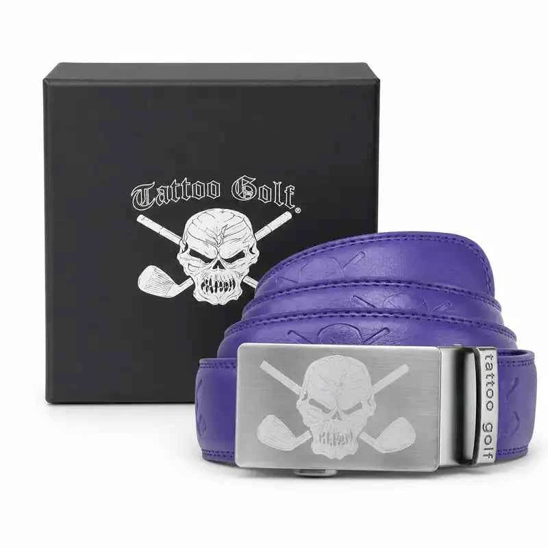 Leather Ratchet Belt - One Size Fits Most (Purple)