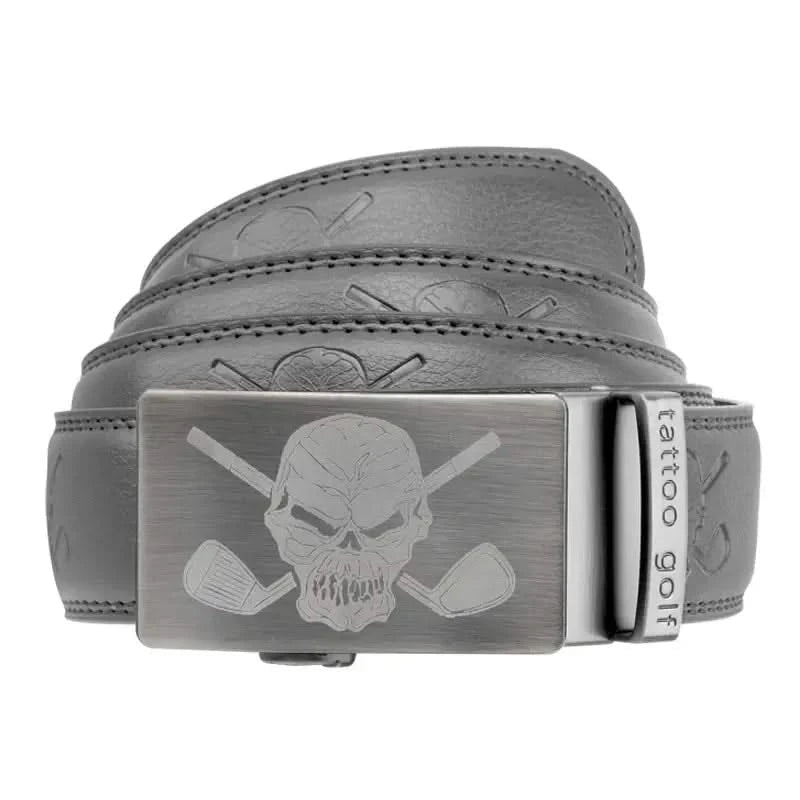 Leather Ratchet Belt - One Size Fits Most (Grey)