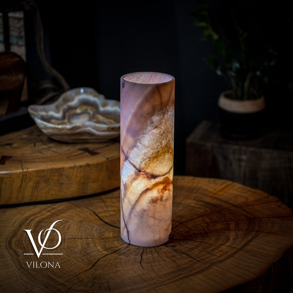 Razzberry Rosa Onyx Lamp (Crystal Table Lamp #10)