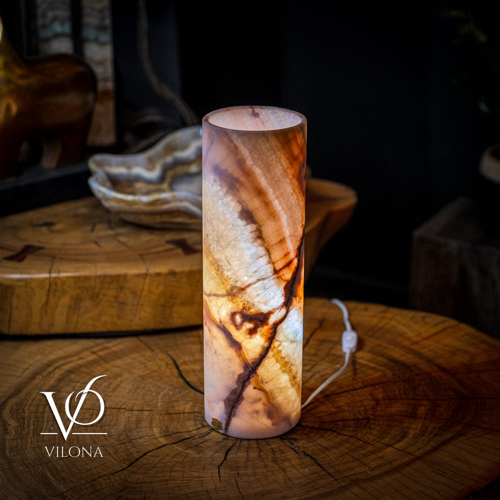 Razzberry Rosa Onyx Lamp (Crystal Table Lamp #10)