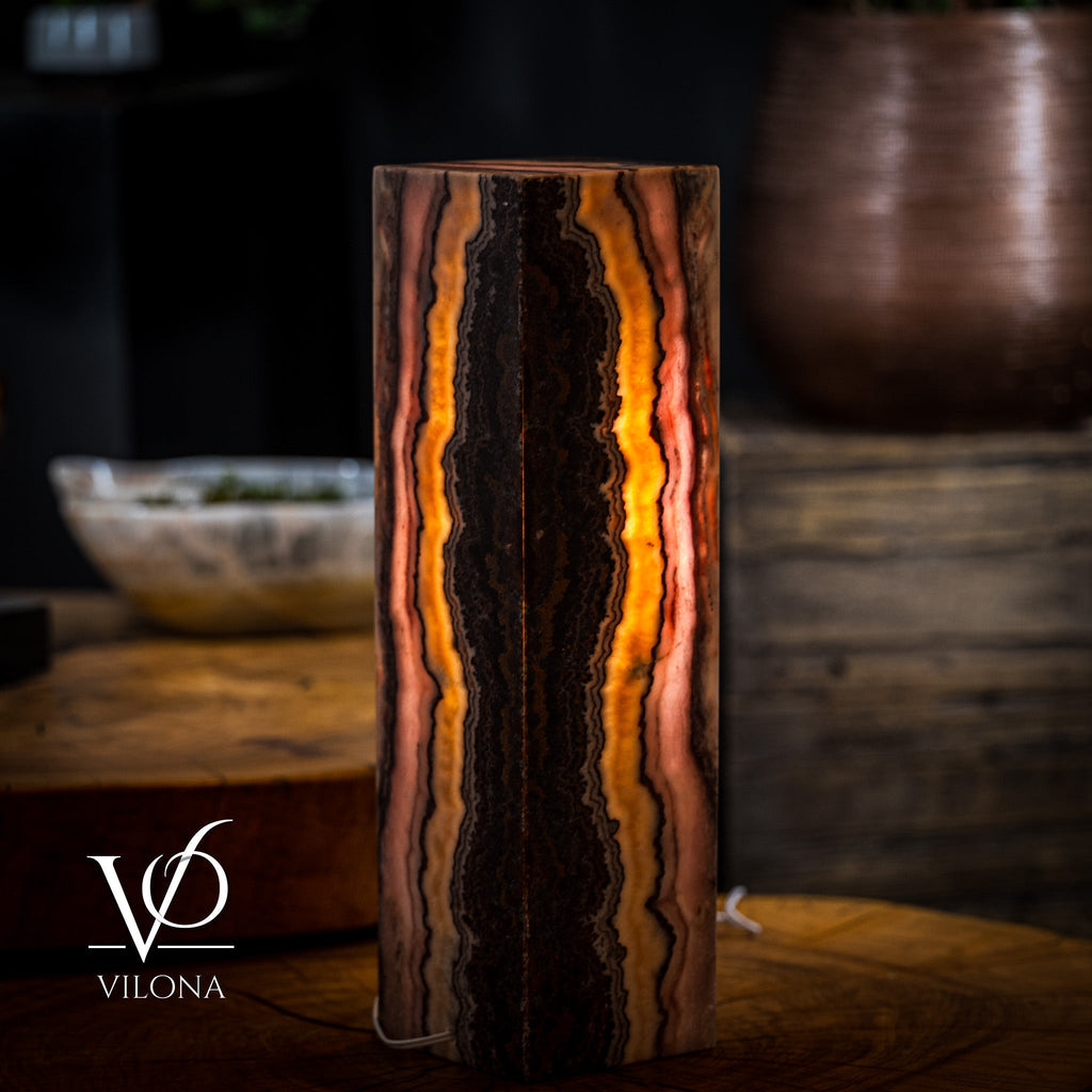 Razzberry Rosa Onyx Lamp (Table Lamp #3)