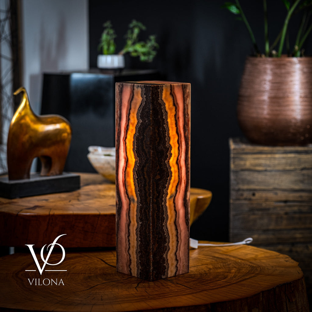 Razzberry Rosa Onyx Lamp (Table Lamp #3)