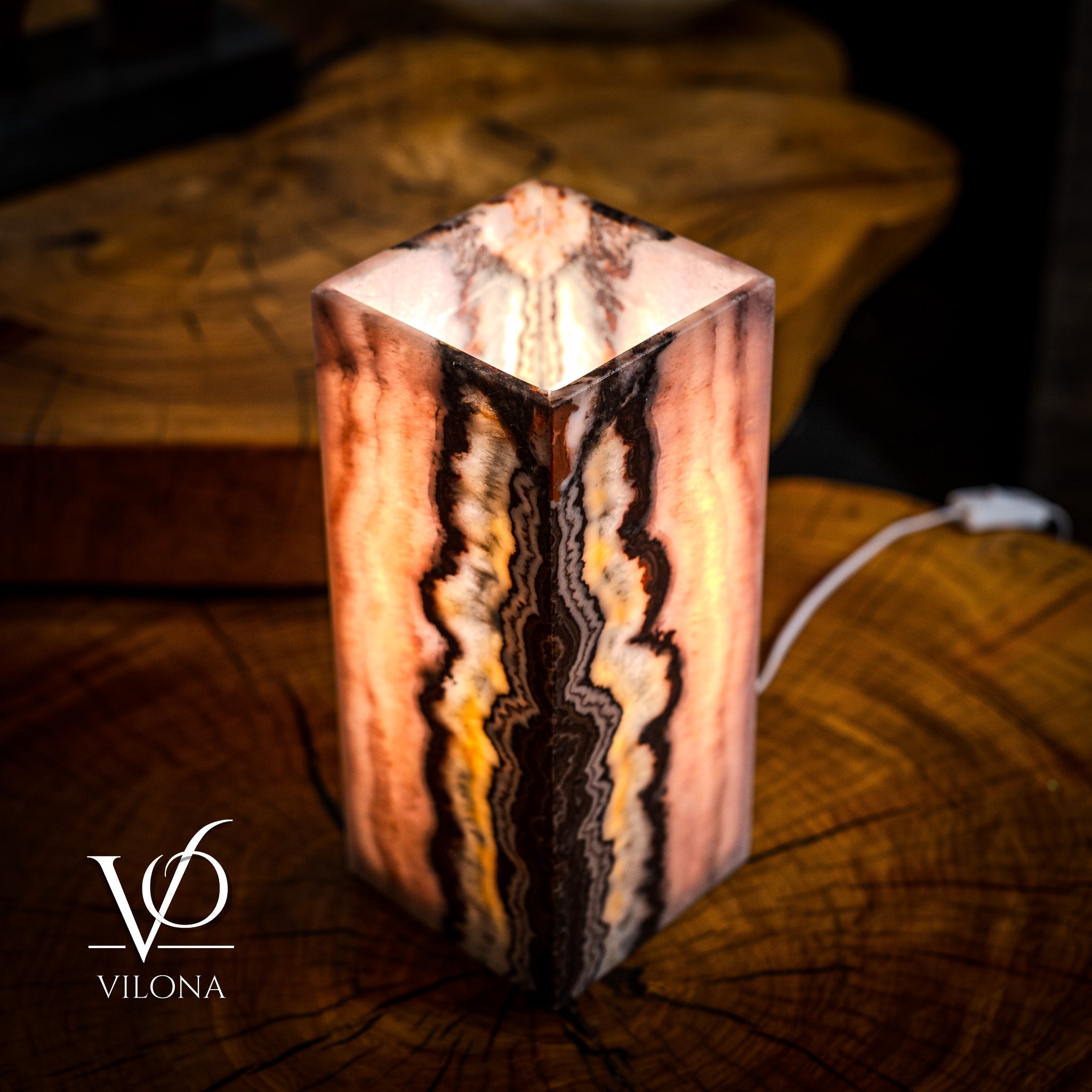 Razzberry Rosa Onyx Lamp (Table Lamp #4)