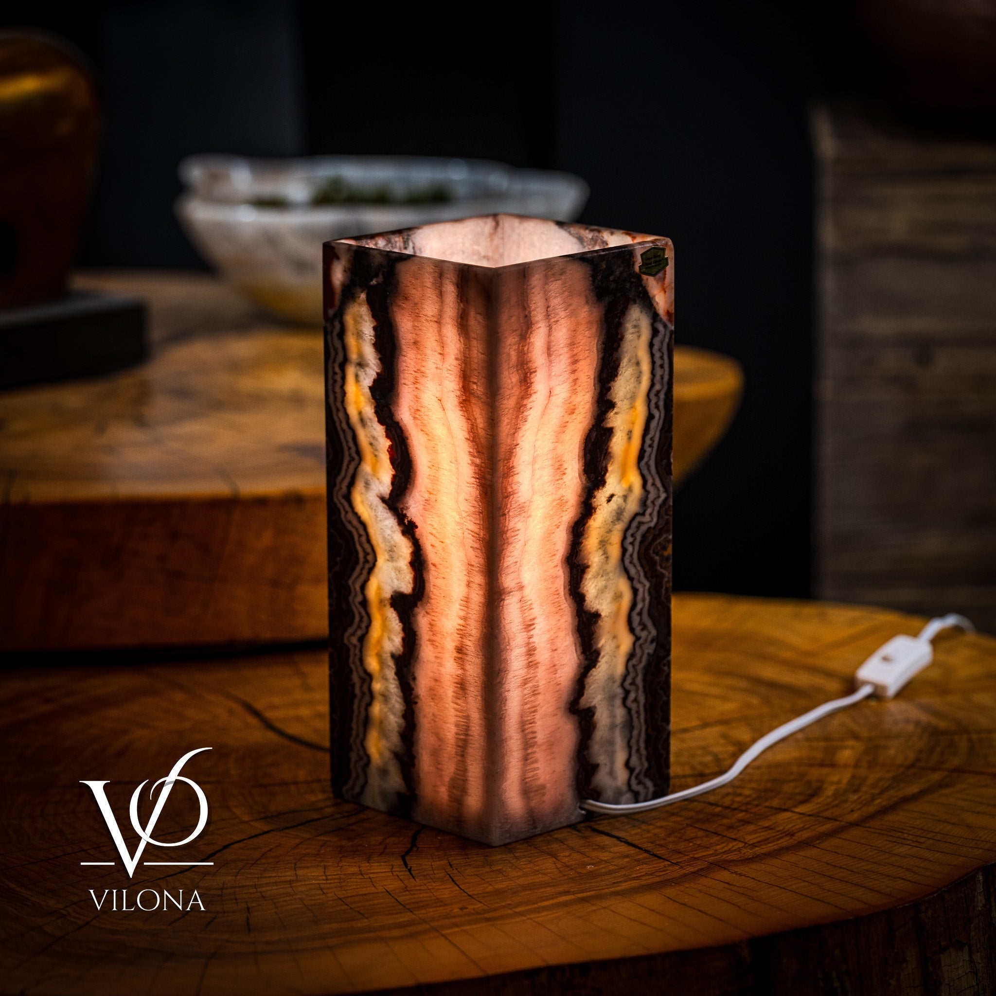 Razzberry Rosa Onyx Lamp (Table Lamp #4)