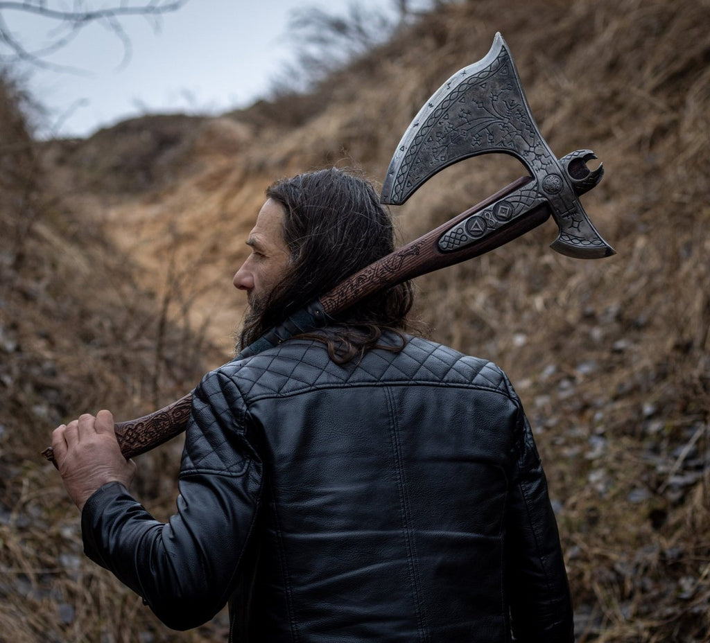 Real Leviathan axe with Glow-in-the-Dark Runes