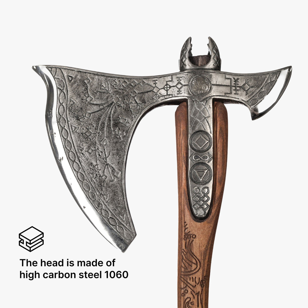 Real Leviathan axe with Glow-in-the-Dark Runes