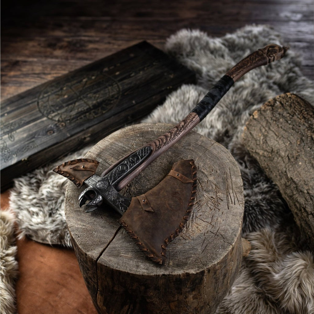 Real Leviathan axe with Glow-in-the-Dark Runes
