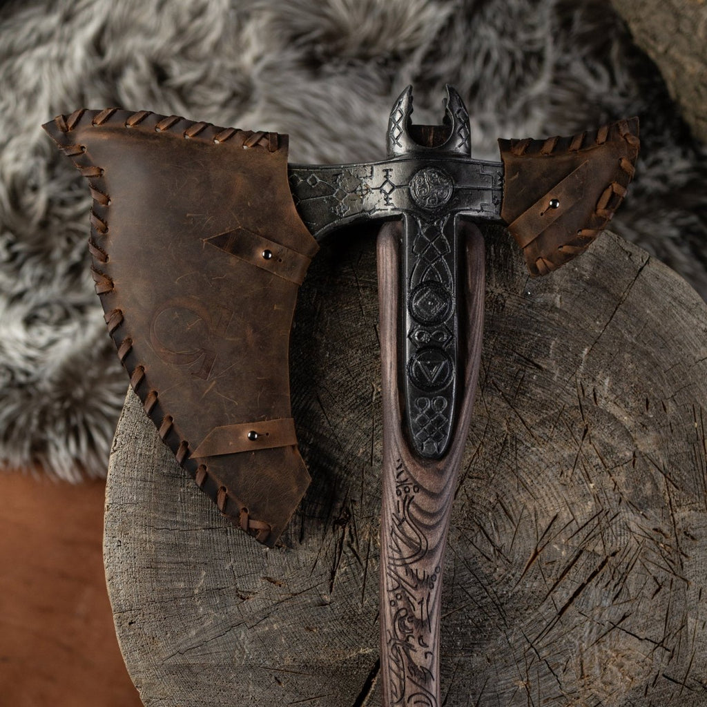 Real Leviathan axe with Glow-in-the-Dark Runes