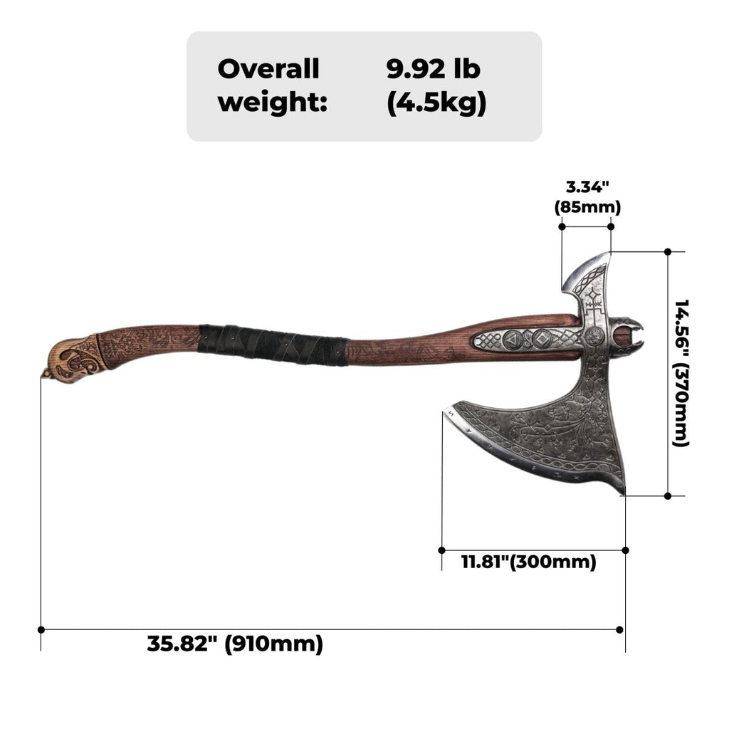 Real Leviathan axe with Glow-in-the-Dark Runes