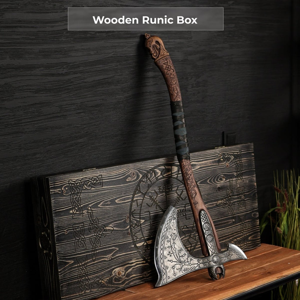 Real Leviathan axe with Glow-in-the-Dark Runes