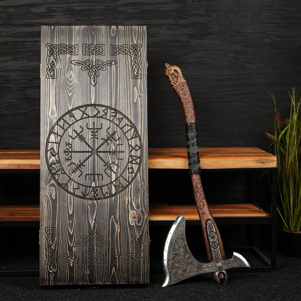 Real Leviathan axe with Glow-in-the-Dark Runes