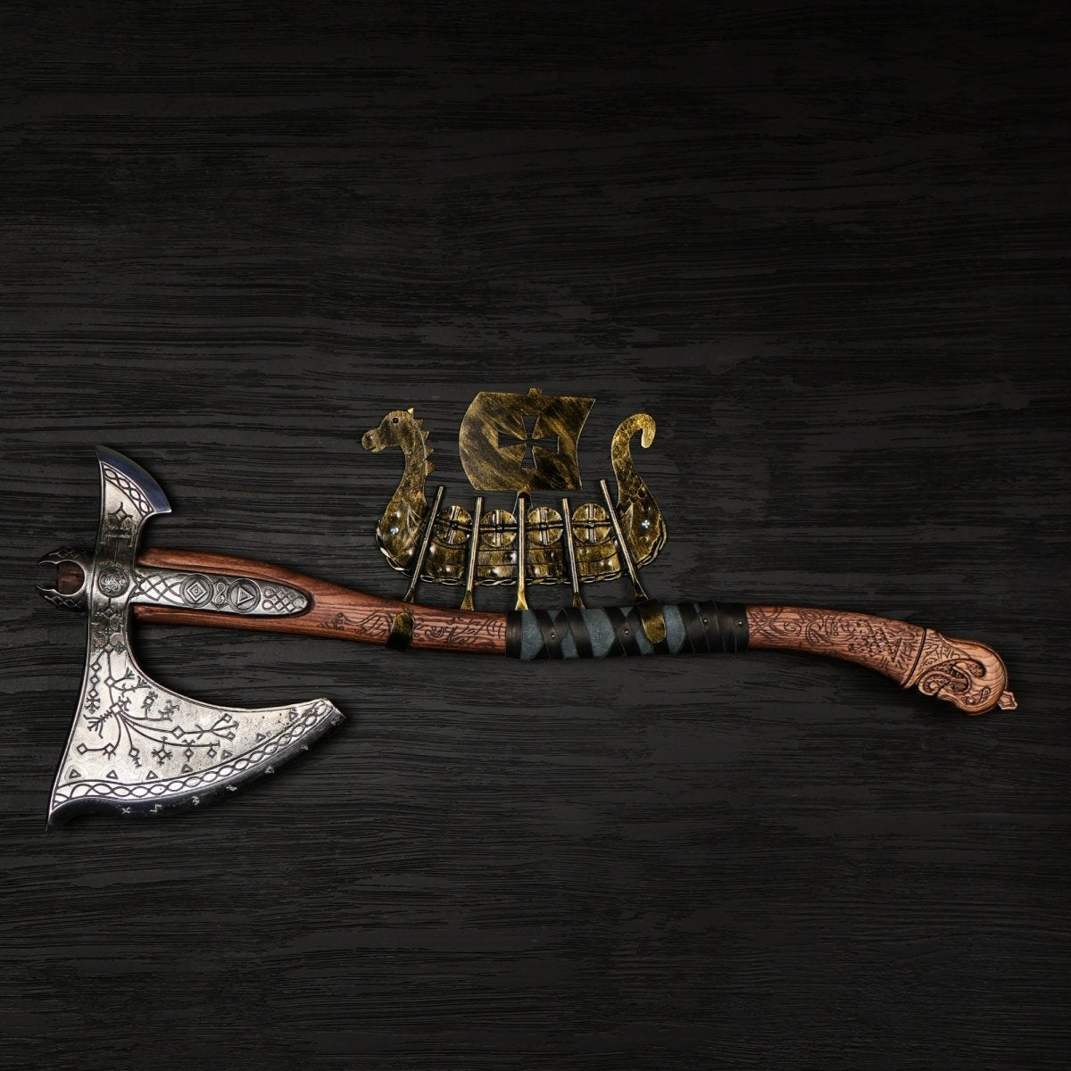 Real Leviathan axe with Glow-in-the-Dark Runes