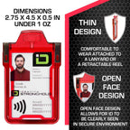 Secure Badge Holder Classic, Vertical 1 ID Card Holder, Retractable Reel, and Lanyard Bundle