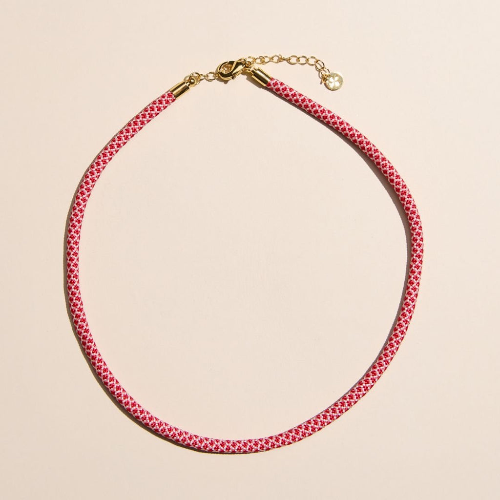 Red & White Minimalist Paracord Necklace