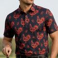 Red Rooster Cool-Stretch Men's Golf Shirt (Black/Red)