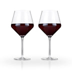Raye Angled Crystal Burgundy Glasses Set of 2