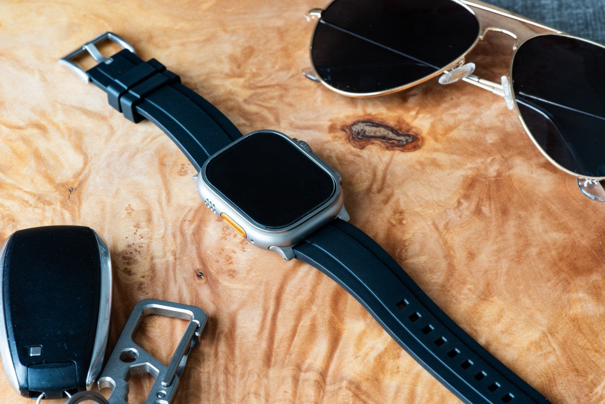 Ridge Rubber Band - For Apple Watch ULTRA - Black