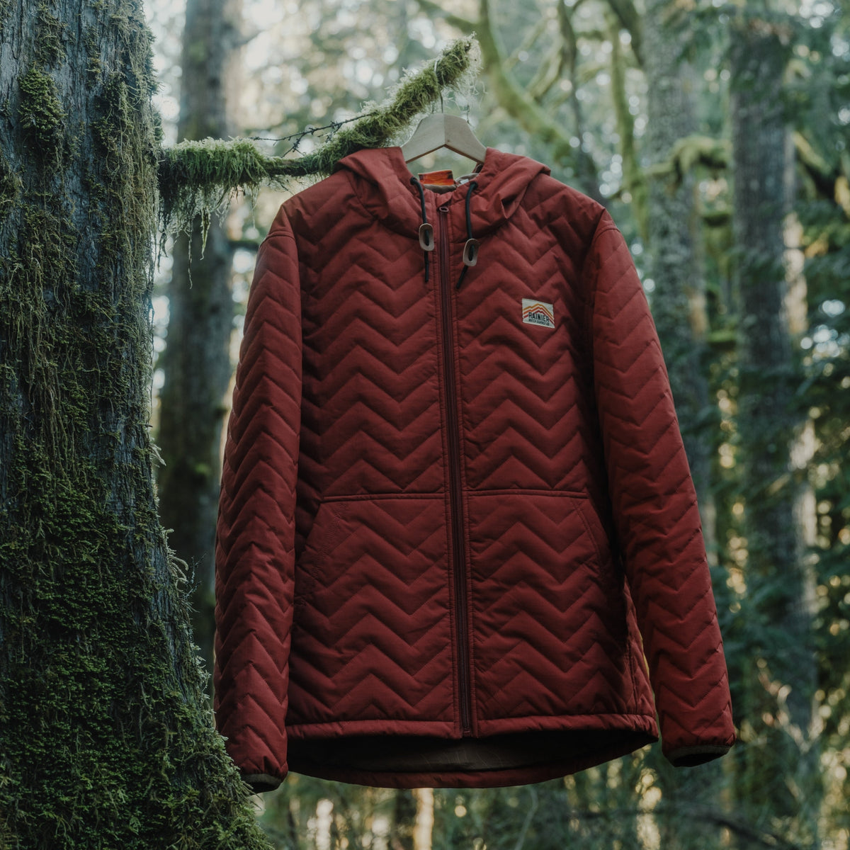 Ridgeline Micro-Puffer Quilted Hooded Jacket – Red