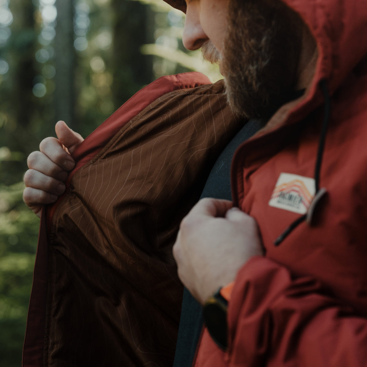 Ridgeline Micro-Puffer Quilted Hooded Jacket – Red