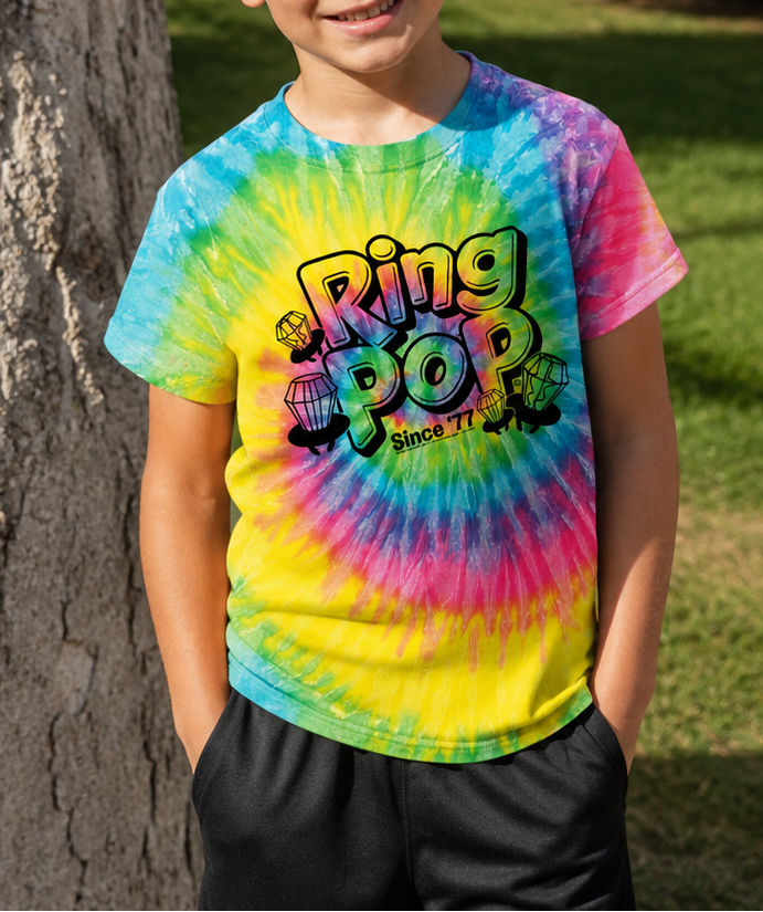 Ring Pop® Since '77 Tie-Dye Tee, Retro Candy Unisex Graphic Tee - Youth