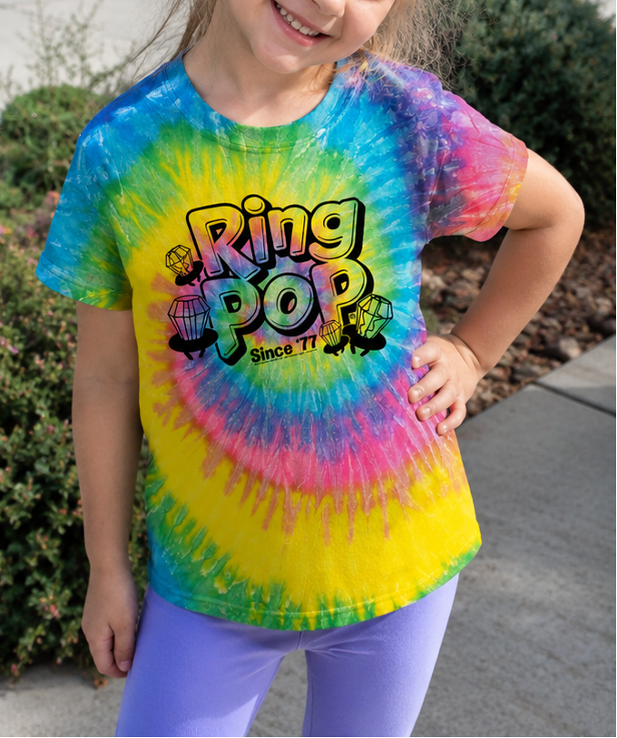 Ring Pop® Since '77 Tie-Dye Tee, Retro Candy Unisex Graphic Tee - Youth