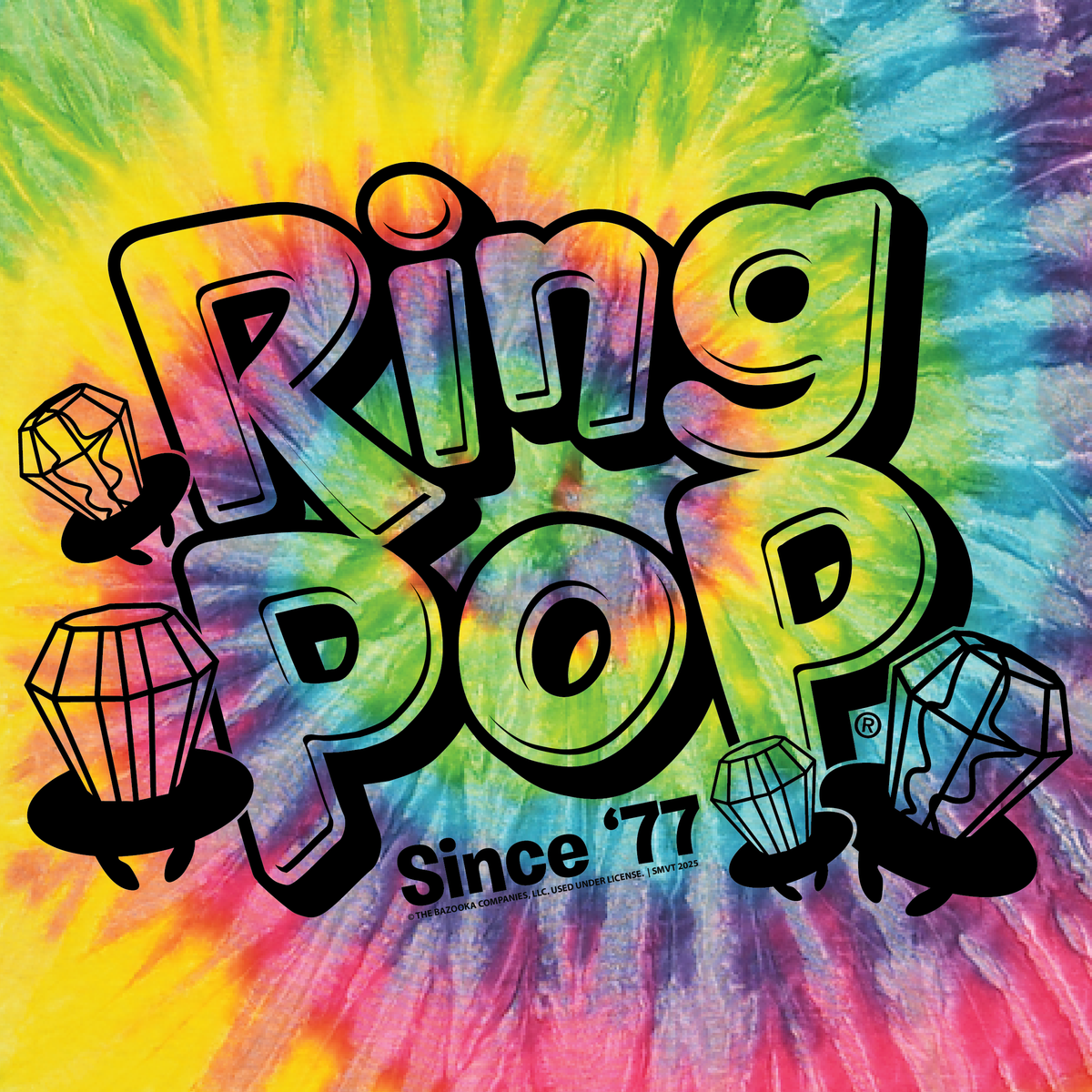 Ring Pop® Since '77 Tie-Dye Tee, Retro Candy Unisex Graphic Tee - Youth