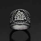 Viking Nordic Valknut Solid Stainless Steel Ring